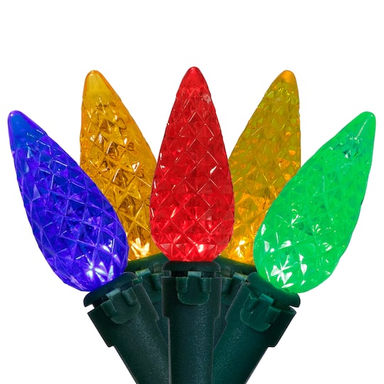 Battery LED C6 Faceted Christmas Lights, 50ct – 50% Off